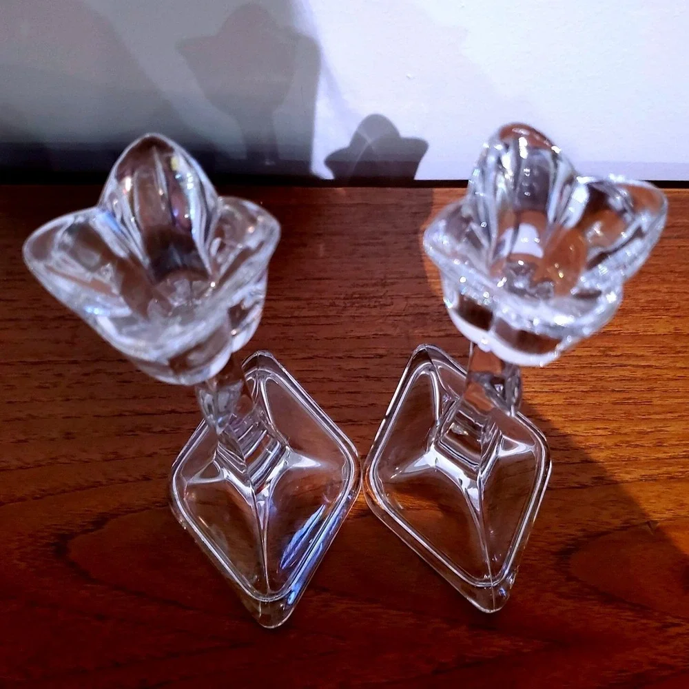 Vintage Toscany Classics 24%‎ Lead Crystal Tulip Candle Holders - Set of 2 - 8